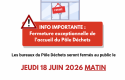 Attention fermeture exceptionnelle de l'accueil 
