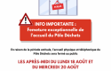 Fermetures exceptionnelles de l'accueil du Pôle Déchets