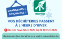 ♻ Les déchèteries passent à l'heure d'Hiver ! ⏰❄☃